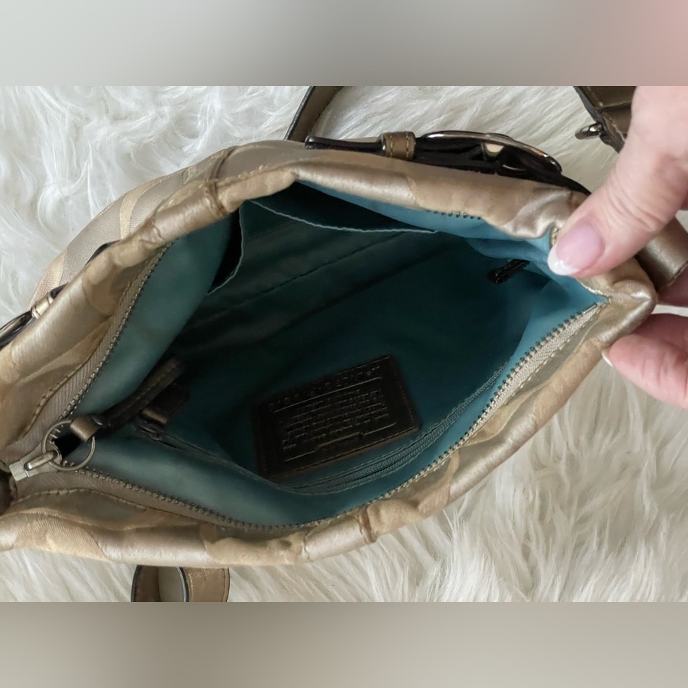 Coach Gold and Cream Crossbody Bag - Picture 10 of 12